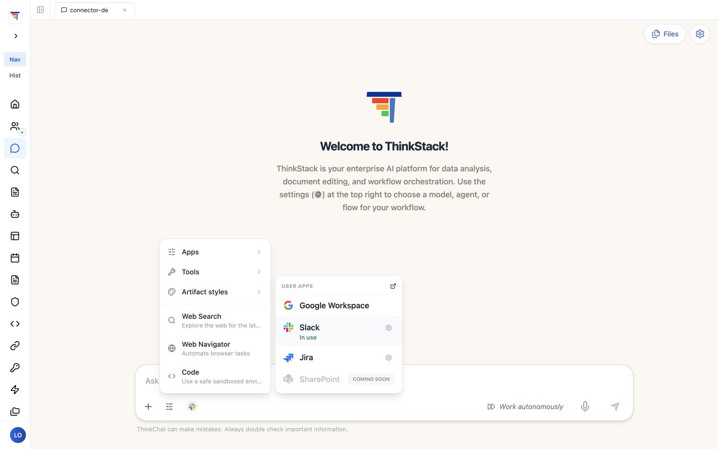 ThinkStack fixture: r9-slack-selected-menu